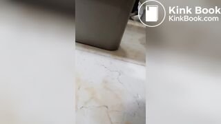 Girls pooping in center Two girls enter a shopping mall