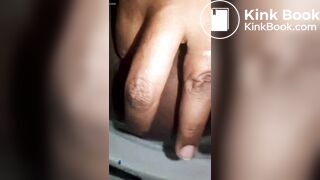 She takes the shit out of the asshole with her finger