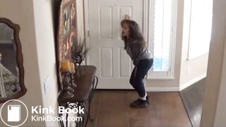 Desperate girl sharts herself