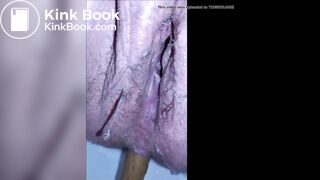 BBW wife pisses, shits and shows her slimy Pussy