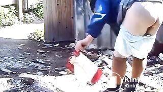 incredible CCTV captures milf pooping voyeur