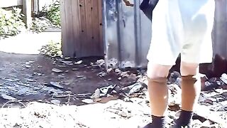 incredible CCTV captures milf pooping voyeur