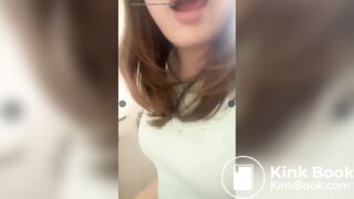 french woman licks her poop on the toilet