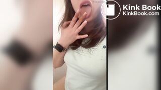 french woman licks her poop on the toilet