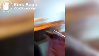 Dirty slut pissing jeans and tasting her shit