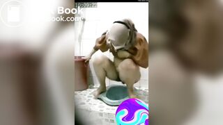 Indonesian hijabi girl shitting rapidly