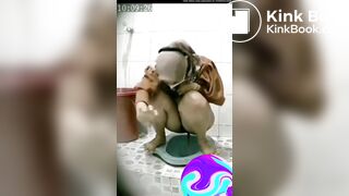 Indonesian hijabi girl shitting rapidly