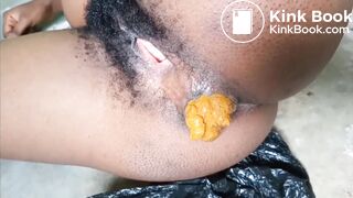 Hairy Ebony Poo And Pee