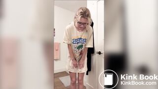 Cute blond shits panties