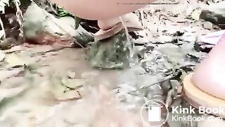 Girl poop piss stream