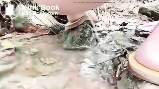 Girl poop piss stream