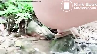 Girl poop piss stream