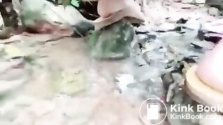 Girl poop piss stream