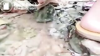 Girl poop piss stream