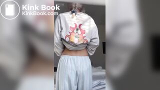 Grey Panty Poop Under Joggers