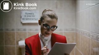 Female Politician takes a shit whilst reading scene