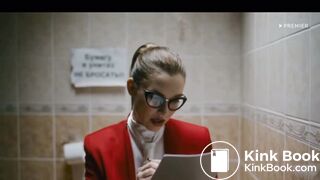 Female Politician takes a shit whilst reading scene