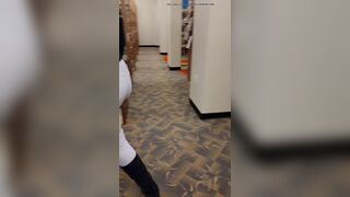 Girl has diarrhea in the library