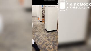 Girl has diarrhea in the library