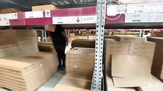 Warehouse fun with tattooed babe