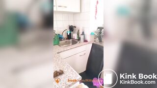 Thick shit on kitchen counter