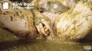 Farmer's Wife in the calf shed - masturbating in dung