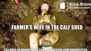 Farmer's Wife in the calf shed - masturbating in dung