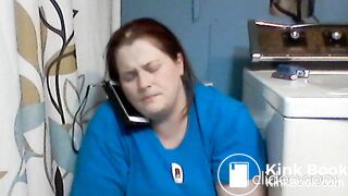 Pooping while talking on the phone