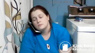 Pooping while talking on the phone