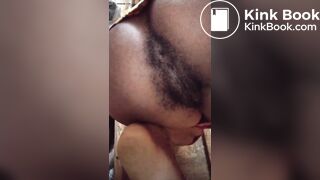 nice ebony asshole shitting