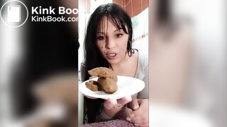 nice freaky body girl offers you her shit to eat