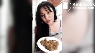 nice freaky body girl offers you her shit to eat