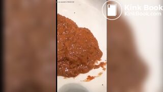 Girl diarrhea in sink