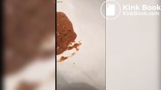Girl diarrhea in sink