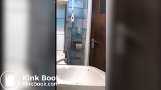 Girl diarrhea in sink