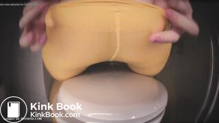 Delicious pawg packs yellow pantyhose with wet mush