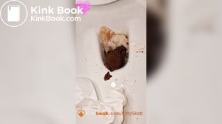 Huge toilet clogging shit standing