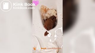 Huge toilet clogging shit standing