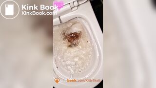 Huge toilet clogging shit standing