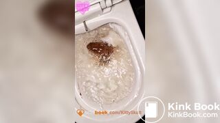 Huge toilet clogging shit standing