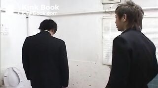 Senpai eats kōhai's ass and then makes him shit