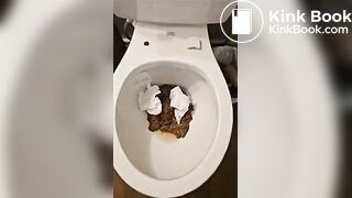 thick chick drops massive load in the toilet