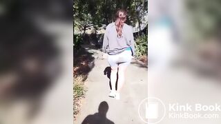 Wife shits her shorts in park