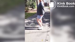 Wife shits her shorts in park