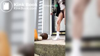 Public scat painting pumpkin