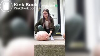 Public scat painting pumpkin