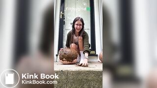 Public scat painting pumpkin