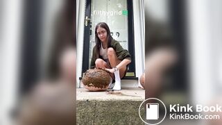 Public scat painting pumpkin