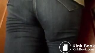 Girls navy colour jeans poop