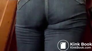 Girls navy colour jeans poop